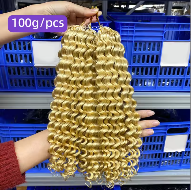 100%Unprocessed Wholesale Price Vietnamese Hair Crochet Human Hair for Braiding Deep Wave Feathers Crochet Hair Extensions