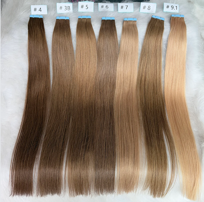 Luxe Virgin human hair color Tape-In Hair Extensions