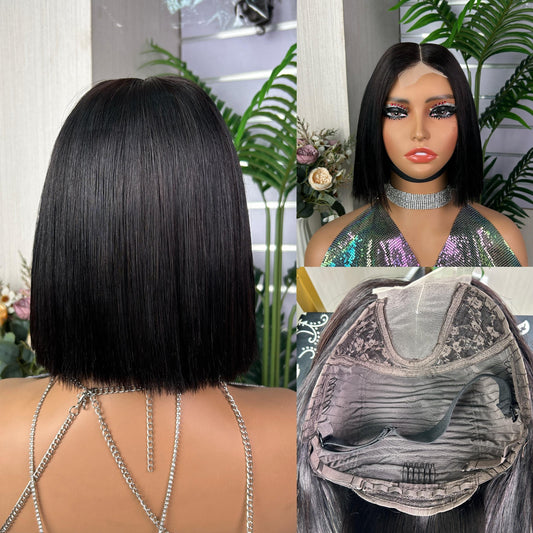 2x6 SDD Bob Wig 100% Human Hair Natural Color