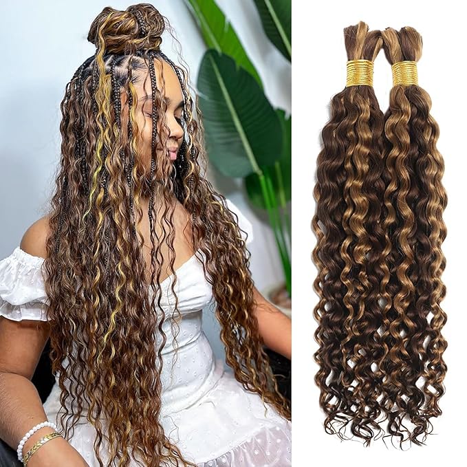 Ulike Wig Deep Wave Bulk 100% Raw Human Hair Braiding Hair 100g