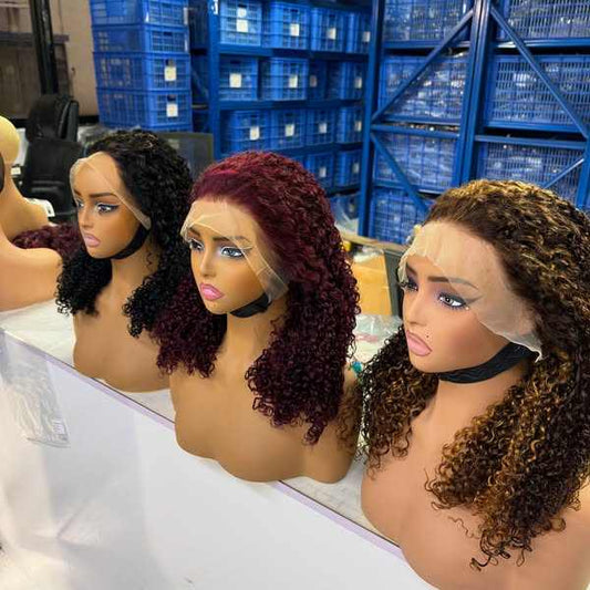 Hot Selling 300g Raw Virgin Hair Wigs Super Double Drawn 13X4 Glueless Lace Closure Pixie Curl Wigs Wholesale