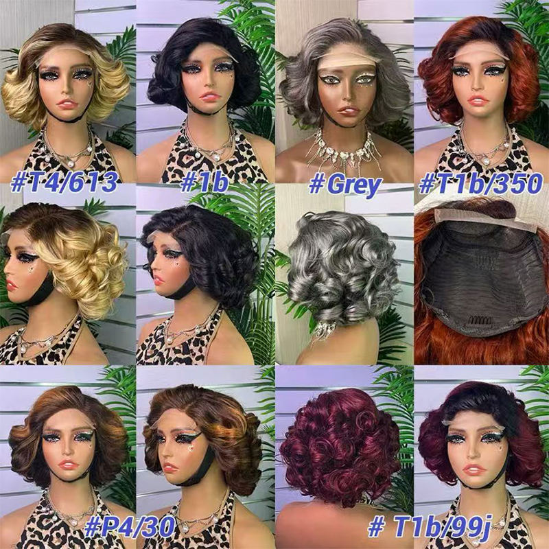 Promotion 47$ 5x5 Lace Closure Loose Wave Wig Brazilian Virgin Human Hair 1BT350 Closure Wig Piano Color Hair Wholesales