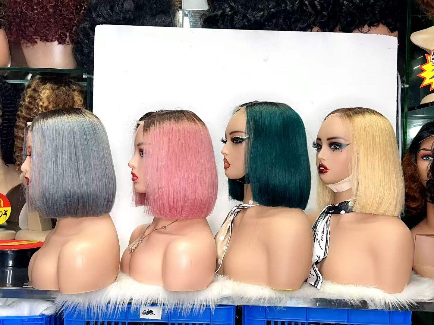 Promotion 40$ 2x6 Lace Closure Virgin Bob Wigs 12A SDD 10inch Ombre Gray Pink 250% Straight Wigs 100% Human Hair on Sale