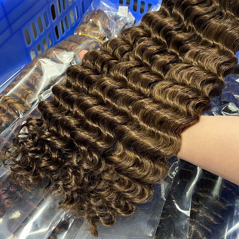 100%Unprocessed Wholesale Price Vietnamese Hair Crochet Human Hair for Braiding Deep Wave Feathers Crochet Hair Extensions