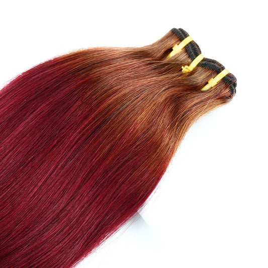 Double Drawn Fumi Hair 4/99j Straight 100% Original Human Hair Weave