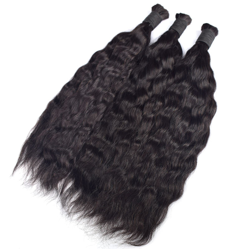 Raw Vietnamese Hair Bulk Wholesale Curly Human Hair Bulk Humain Wavy for Braiding Hair Wet and Wavy