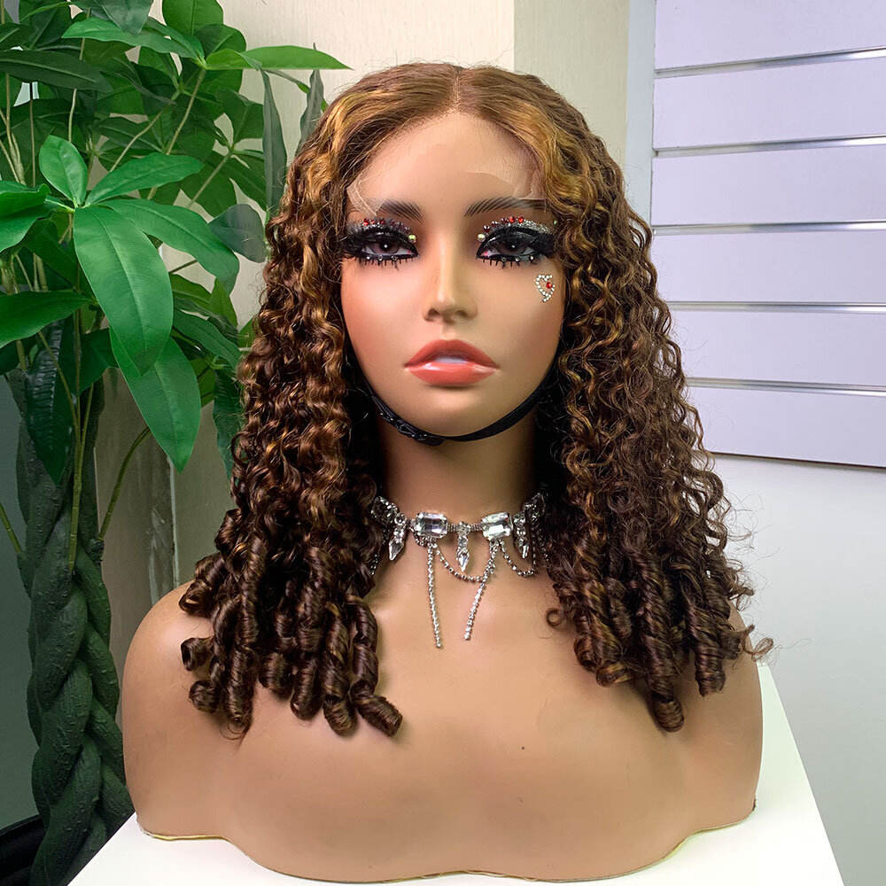 Glueless Wig 5x5 Lace Closure Pixie Curl Wig Breathable Cap Curly Wigs With Braids Human Hair Lace Front for Women