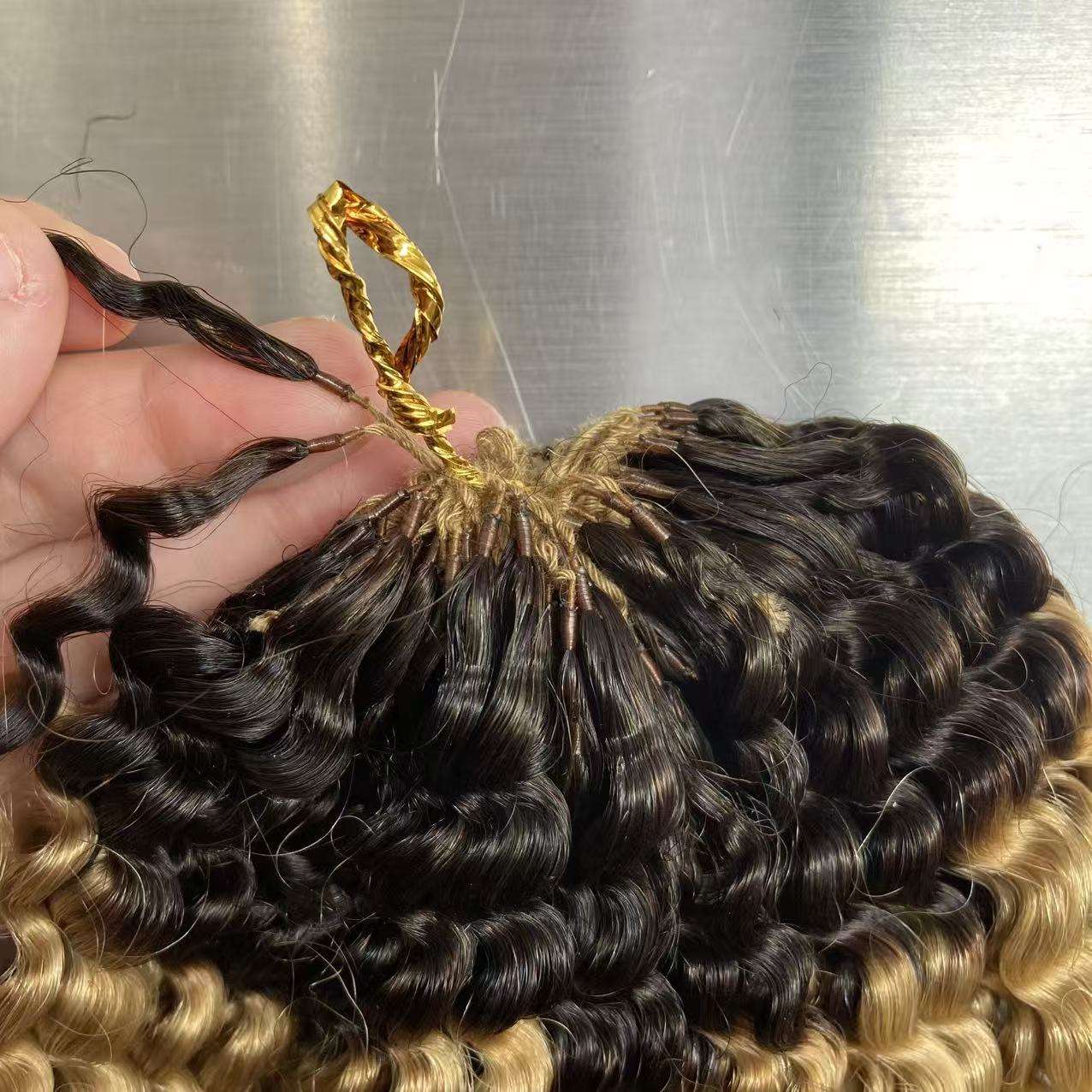 100%Unprocessed Vietnamese Hair Crochet Human Hair for Braiding Deep Curly T1B/27# Feathers Crochet Hair Extensions