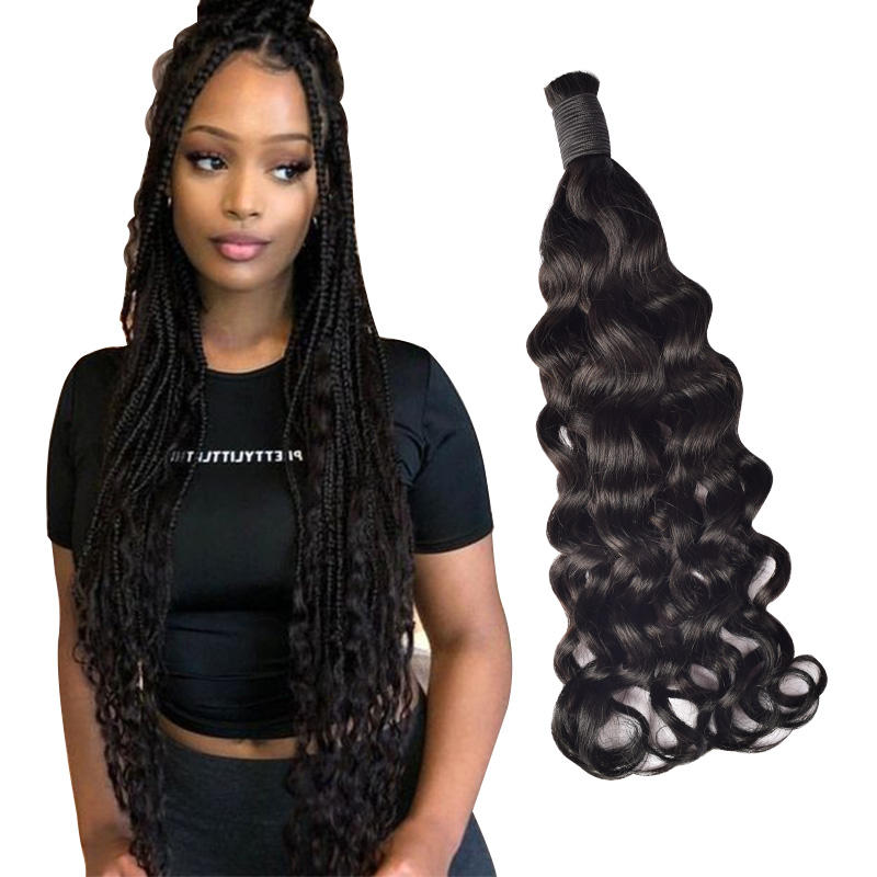 100% Raw Human Hair Bulk Italian Curly Virgin Cuticle Aligned Braiding Hair Braids Hair Extension for Black People