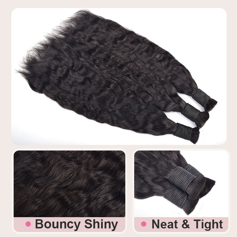 Raw Vietnamese Hair Bulk Wholesale Curly Human Hair Bulk Humain Wavy for Braiding Hair Wet and Wavy