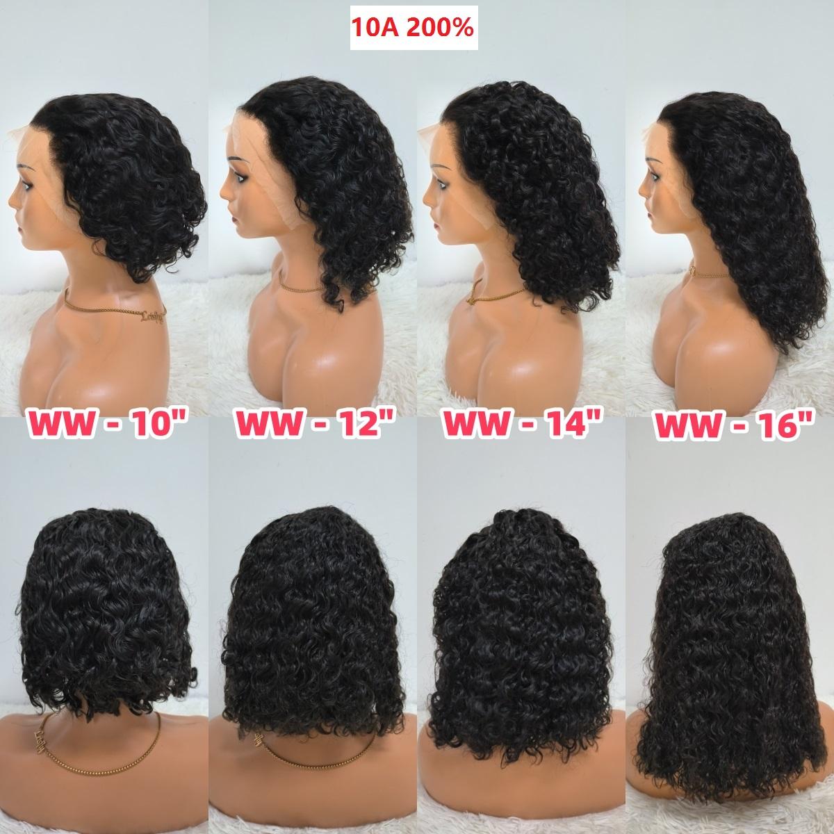 Promotion Fuller 200% Straight and Water Wave Bob Wigs 13x4 Lace Frontal Virgin Human Hair 10 12 14 16 Inch Wholesale Cheap Wigs