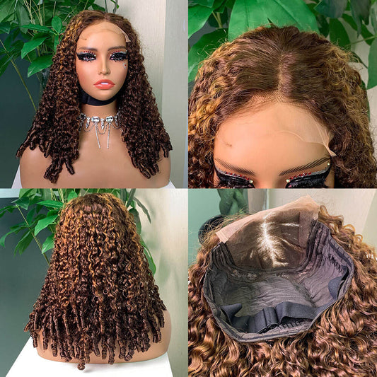 Glueless Wig 5x5 Lace Closure Pixie Curl Wig Breathable Cap Curly Wigs With Braids Human Hair Lace Front for Women