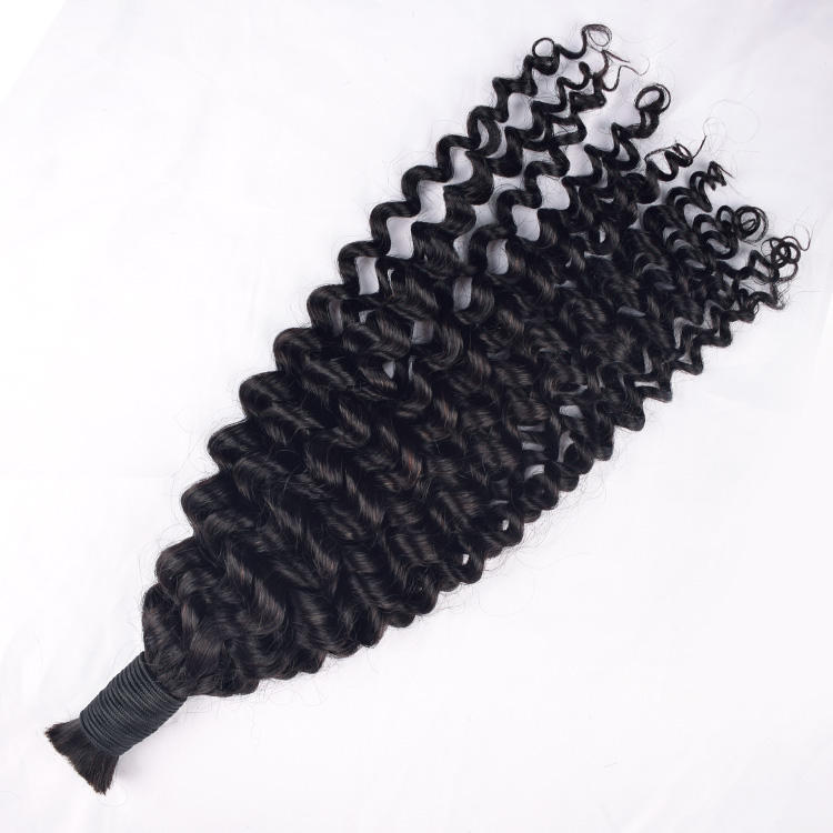 100% Human Hair Deep Curly Hair Bulk Wholesale Price High Quality Virgin Hair Braiding
