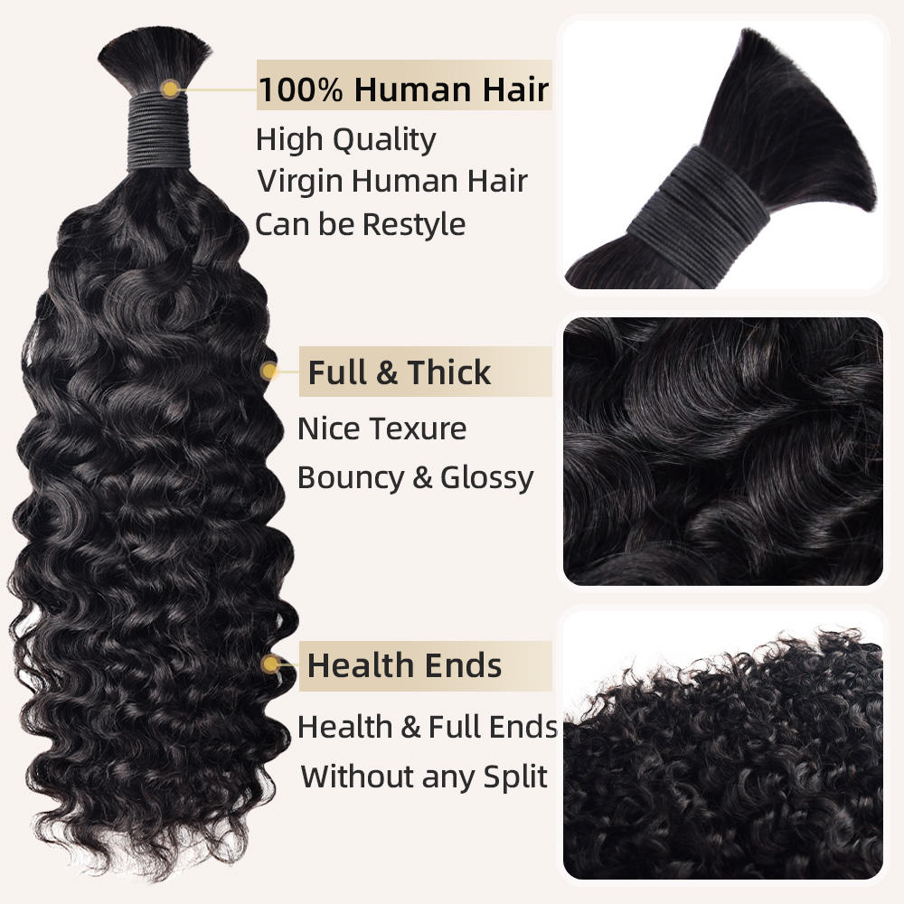 Burmese Curly Human Hair Bulk Vendors Virgin Original Braiding Hair Bulk No Weft Salon Quality