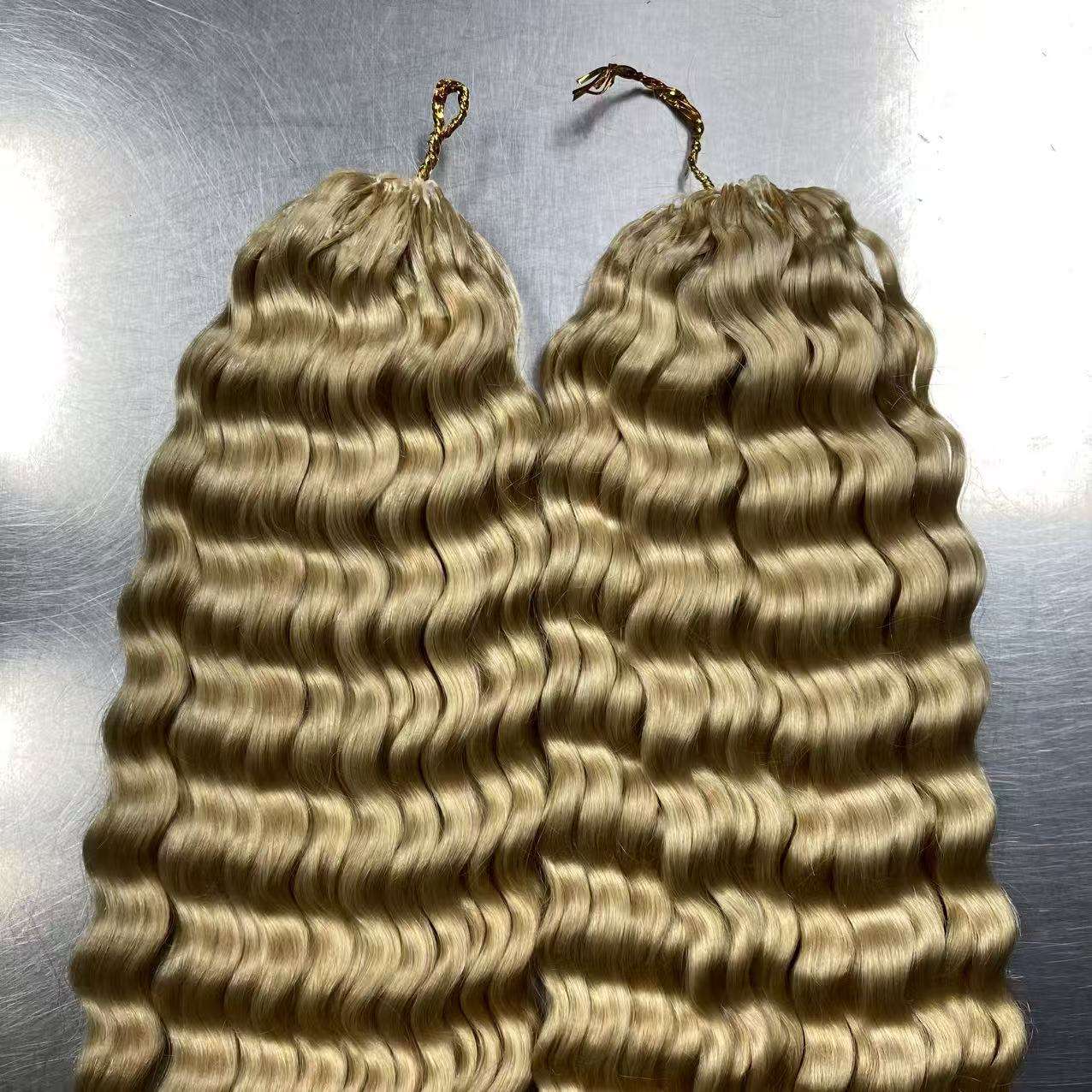Wholesale Price 100% Vietnamese Remy Human Hair Deep Wave Color Blonde Crochet Extensions for Braiding Hair