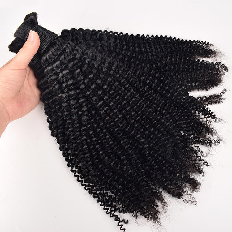 Raw Hair Unprocessed Donor Afro Kinky Curly Wholesale Bulk Human Braiding Hair Sale Brazilian Hair for Wigs