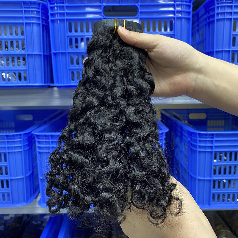 Burmese Curly Seamless Clip Ins 100% Human Hair Raw Pu Clip in Full and Thick Natural Invisible Seamless Clip in Hair Extension