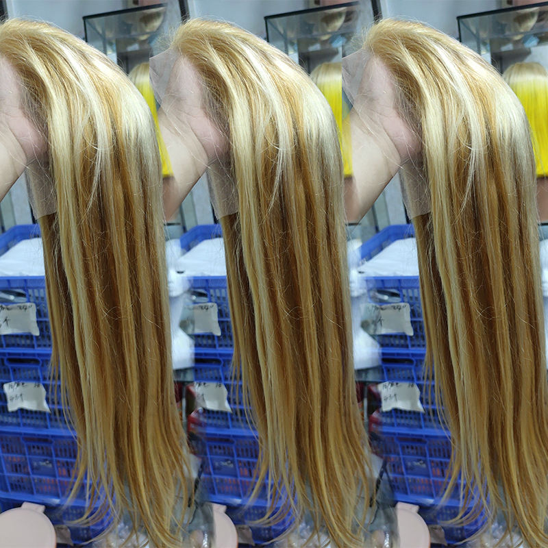 Raw Virgin Hair 10A Blonde 613 200% 13x4 Transparent Lace Frontal Wigs P30/613 Straight Human Hair for Black Woman