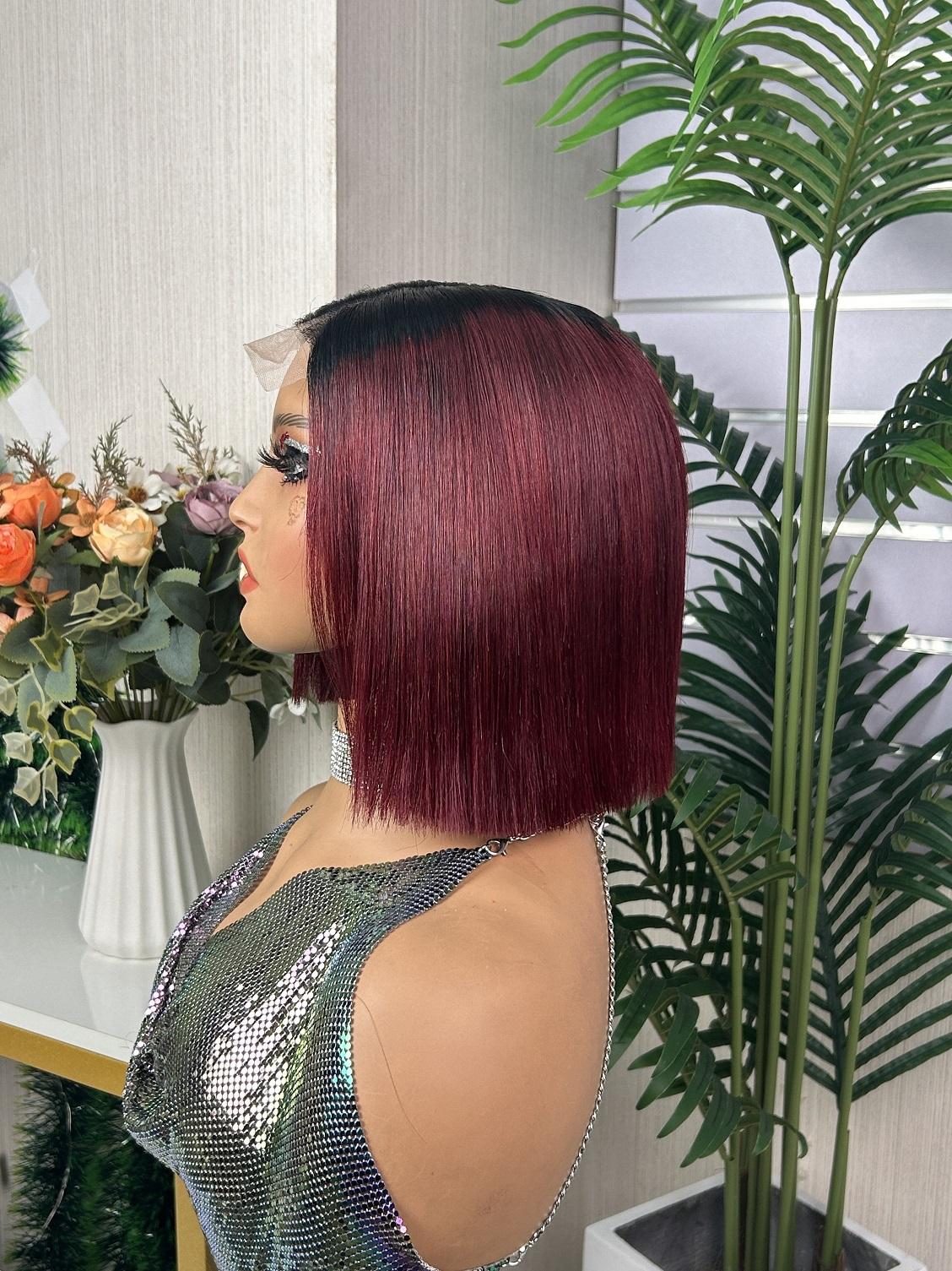 2x6 SDD Bob Wig 100% Human Hair Mixed Color