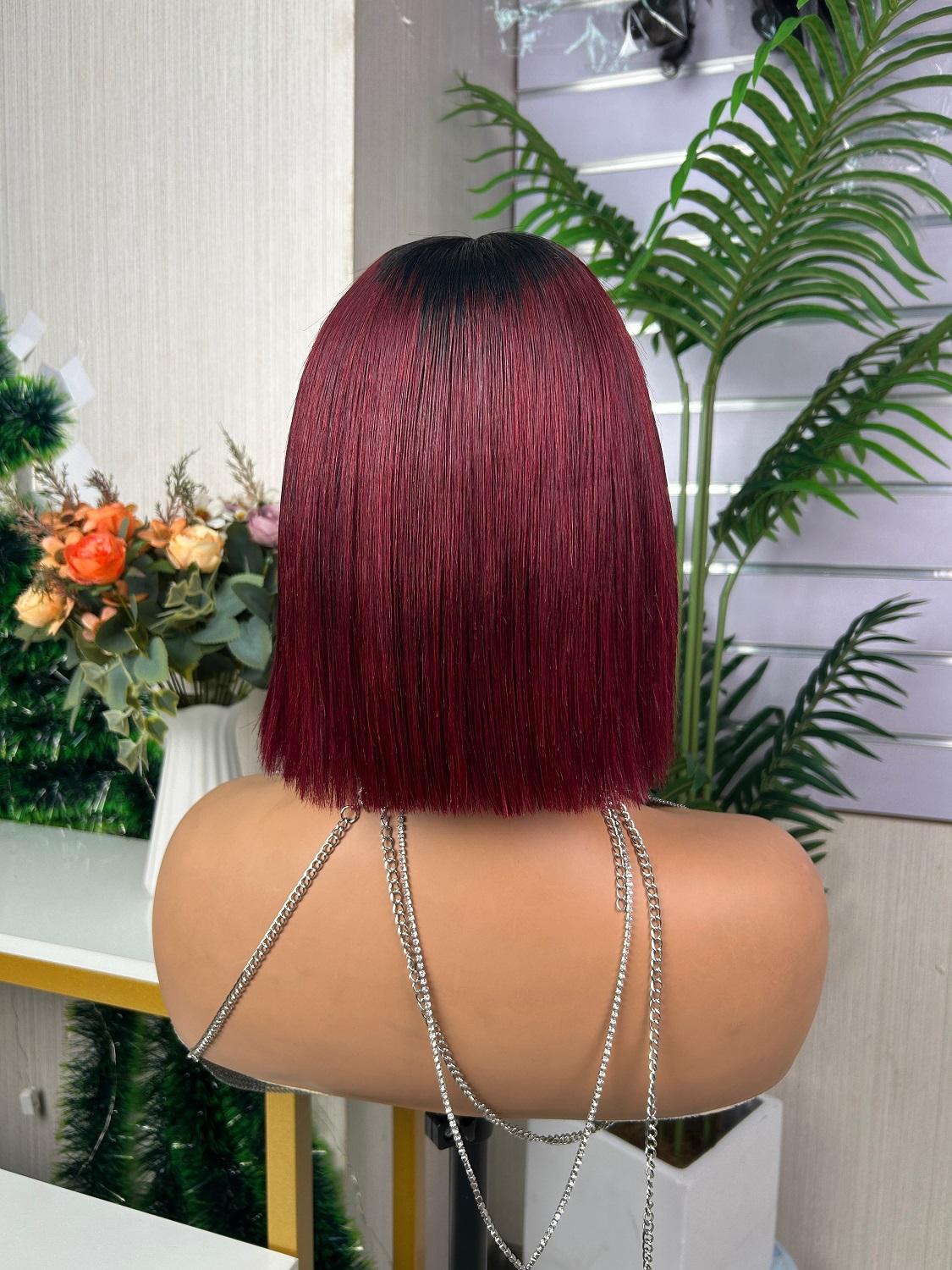 2x6 SDD Bob Wig 100% Human Hair Mixed Color