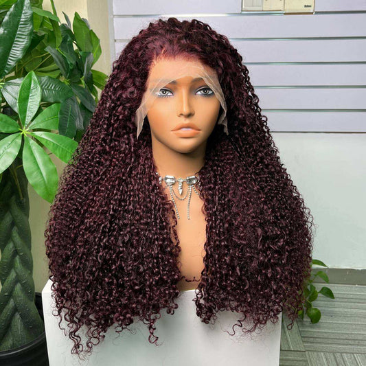 Super Double Drawn Lace Frontal Wig Raw Original Human Hair Vendors Pissy Curls Lace Frontal Wig