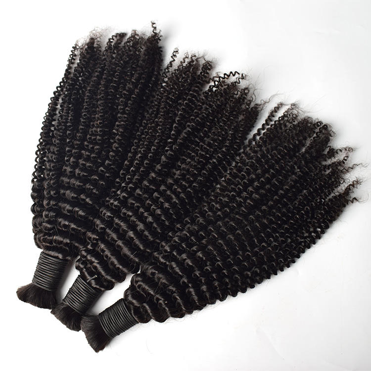 Raw Hair Unprocessed Donor Afro Kinky Curly Wholesale Bulk Human Braiding Hair Sale Brazilian Hair for Wigs