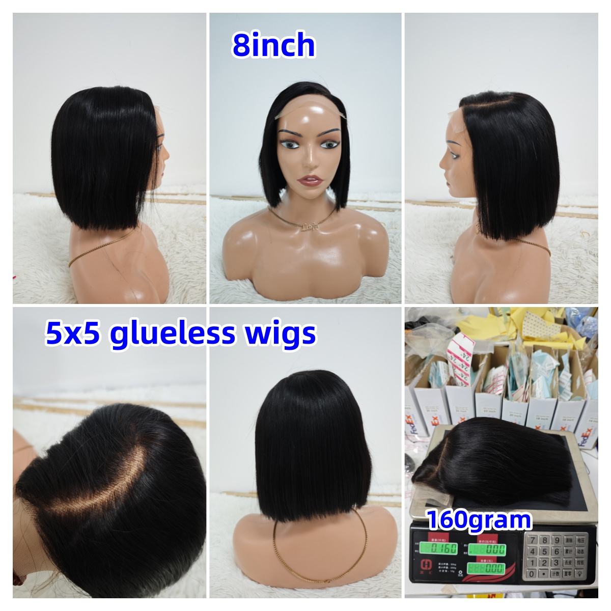 Promotion Glueless Wigs 12A SDD Double Drawn C Part 5x5 Lace Closure Bob Wigs 8 10 12 14 Inch 100% Human Hair Wholesale