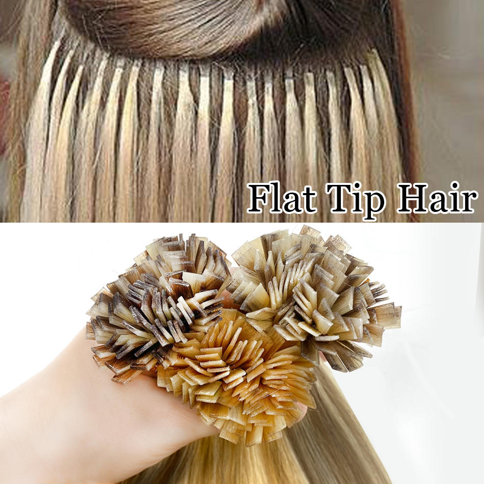 Flat Tip Human Hair Extensions Virgin Remy Hair Wholesale Blonde 27# Color 50Gram/Pack 18-30inch Natural Straight Hair