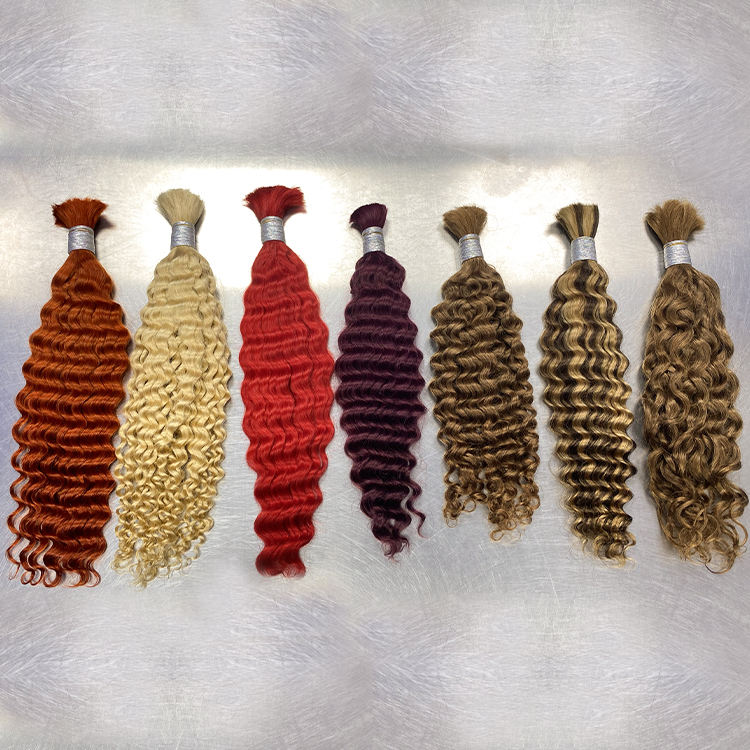 Hot Selling 2026 Raw Hair Braiding Deep Wave Afro Kinky Bulk Human Hair Wholesale Wet and Wavy Human Hair Bulk
