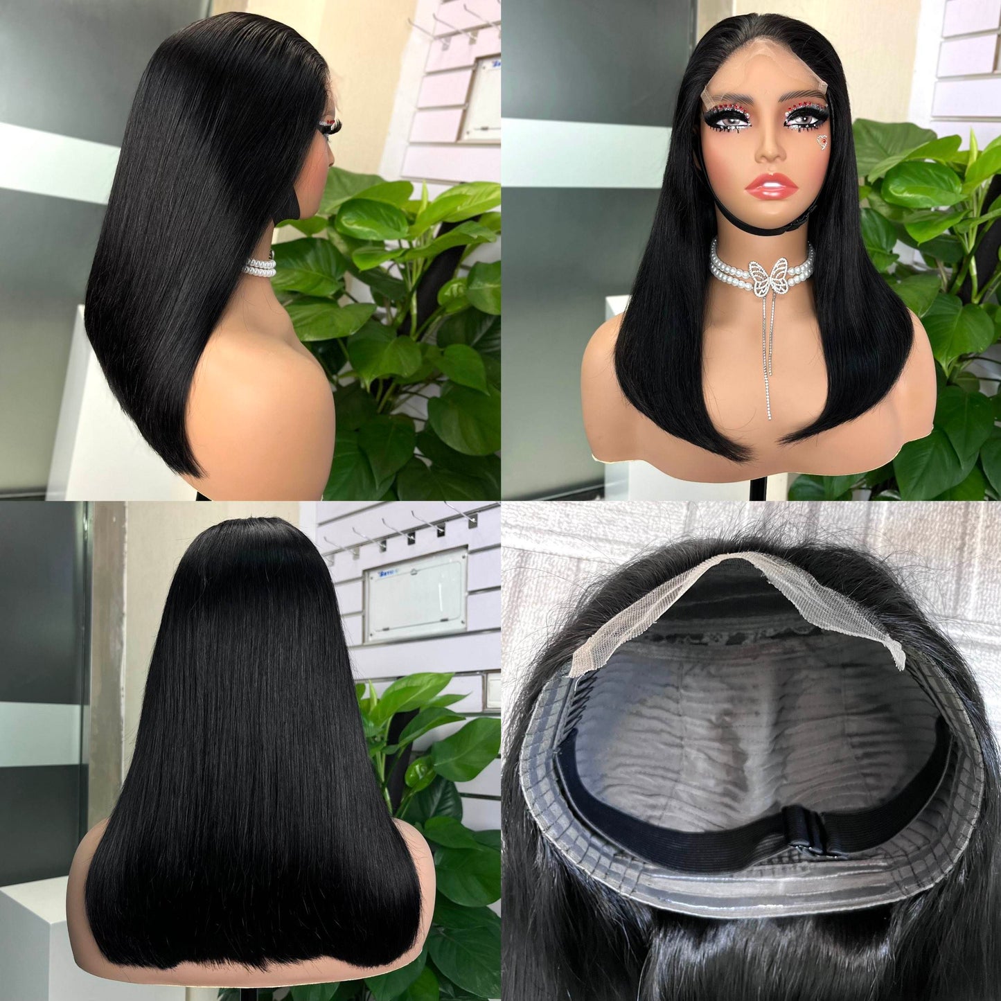 Cheap Price Wholesale Cheap Glueless Brazilian Virgin Raw Human Hair Straight 5x5 HD Bob Lace Closure Wig
