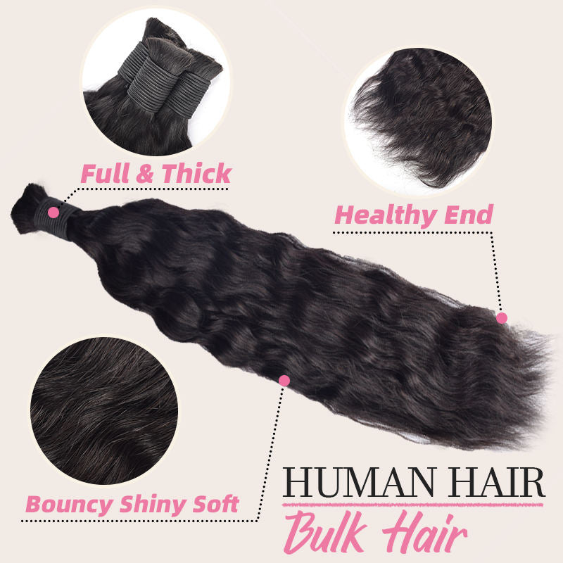 Raw Vietnamese Hair Bulk Wholesale Curly Human Hair Bulk Humain Wavy for Braiding Hair Wet and Wavy