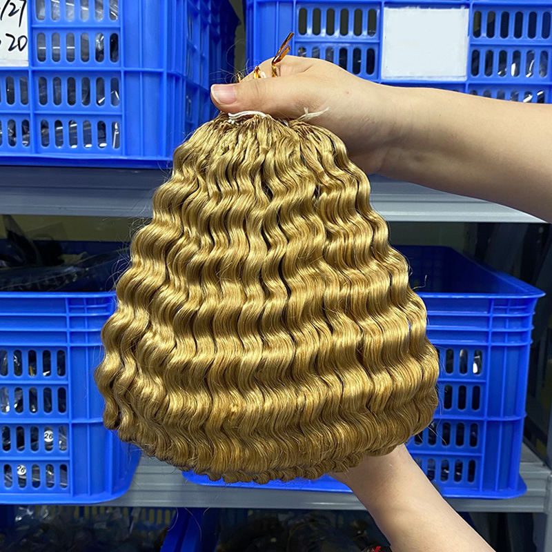 100%Unprocessed Wholesale Price Vietnamese Hair Crochet Human Hair for Braiding Deep Wave Feathers Crochet Hair Extensions