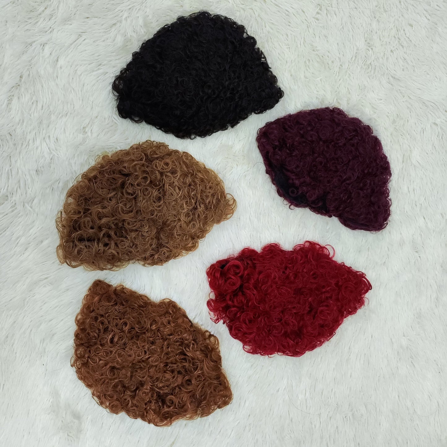 Brazilian Remy Hair Wigs 100% Human Hair Machine-Made Short Cut Afro Wig with Wavy Curly Hair for Black Women