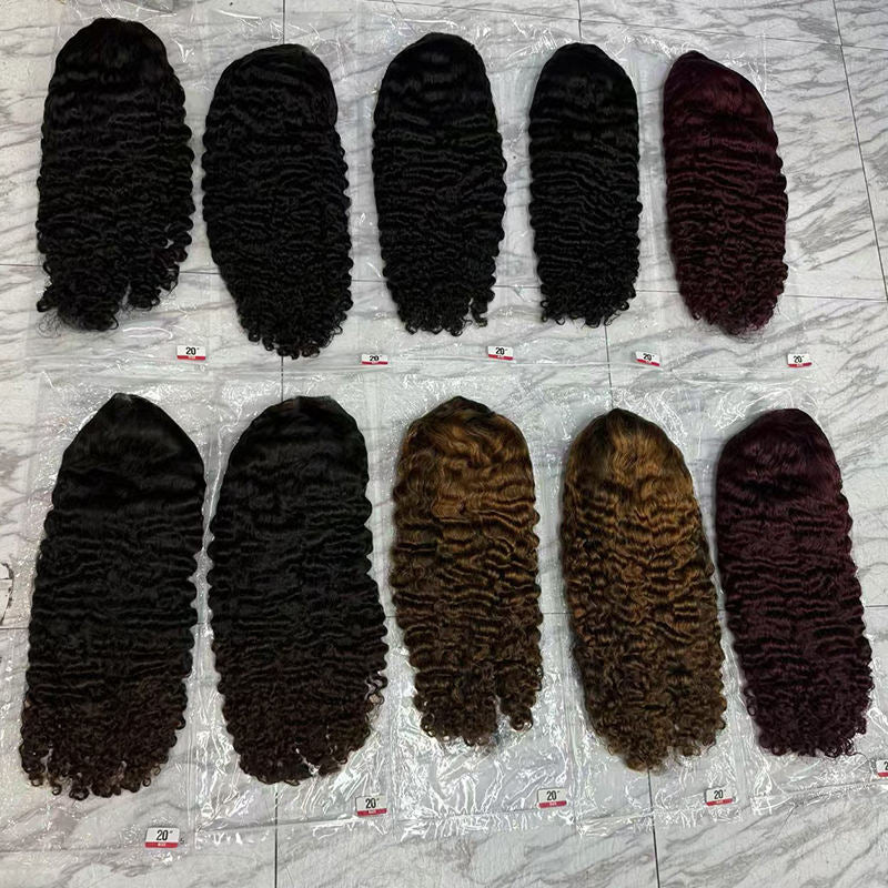 75$ Promotion Burmese Deep Curly 5x5 Lace Closure Wigs 100% Human Hair 18 20 22inch Virgin Hair Wigs Color Wholesale 10A