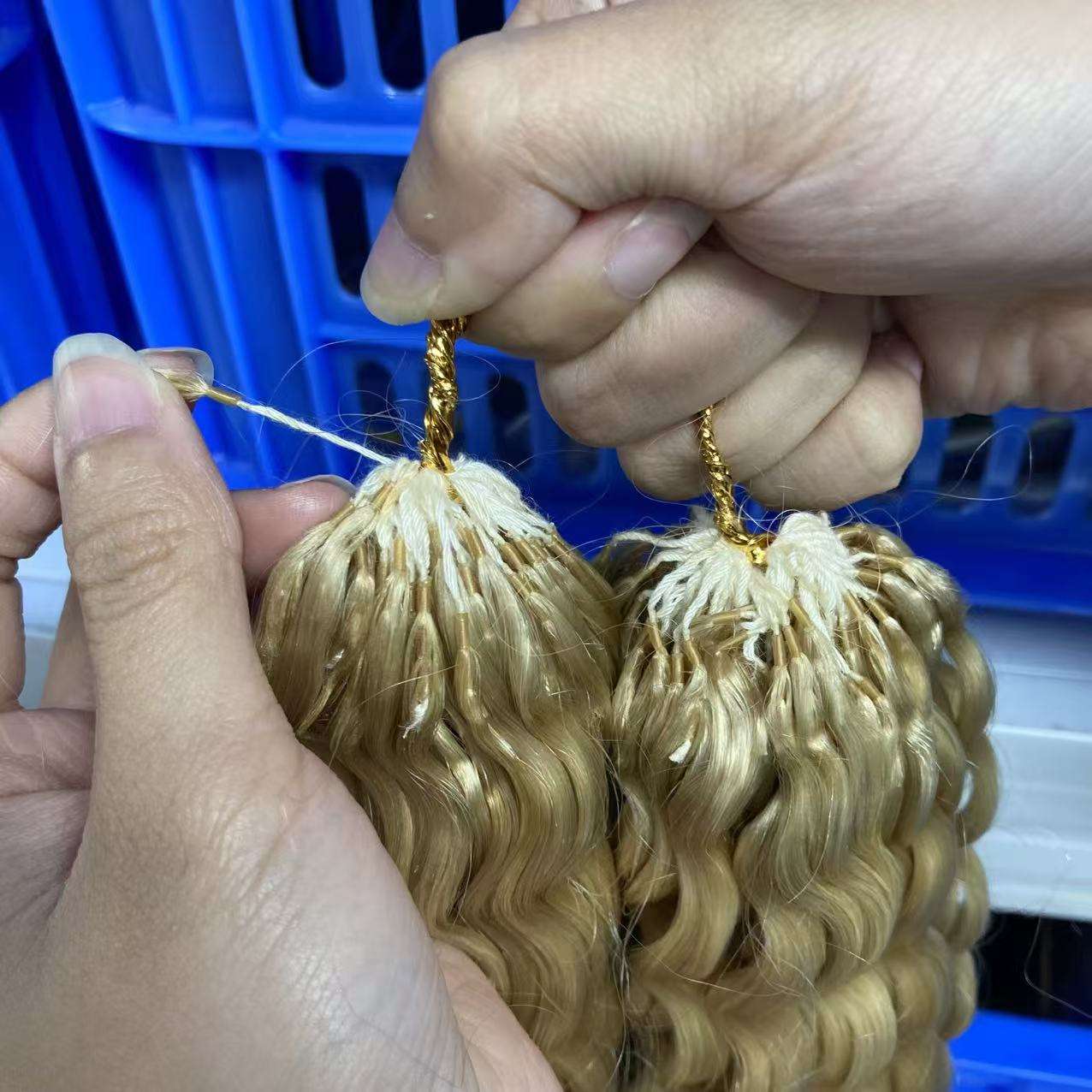 Wholesale Price 100% Vietnamese Remy Human Hair Deep Wave Color Blonde Crochet Extensions for Braiding Hair
