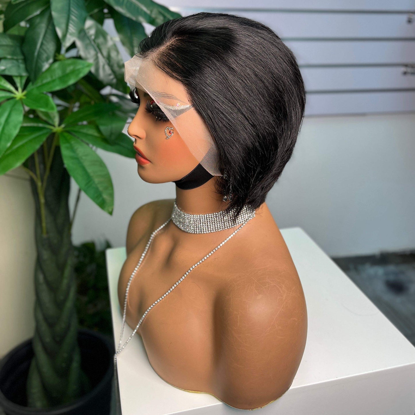 100% Human Hair Straight Wig 13x4 Frontal Short Pixie Wig Straight Hair