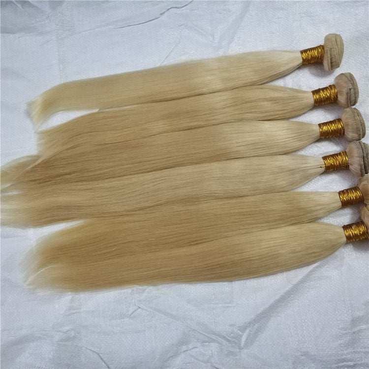 Factory Direct Cheap Full Head 3pcs European Human Hair Long Natural 613 Blonde Hair Extensioin