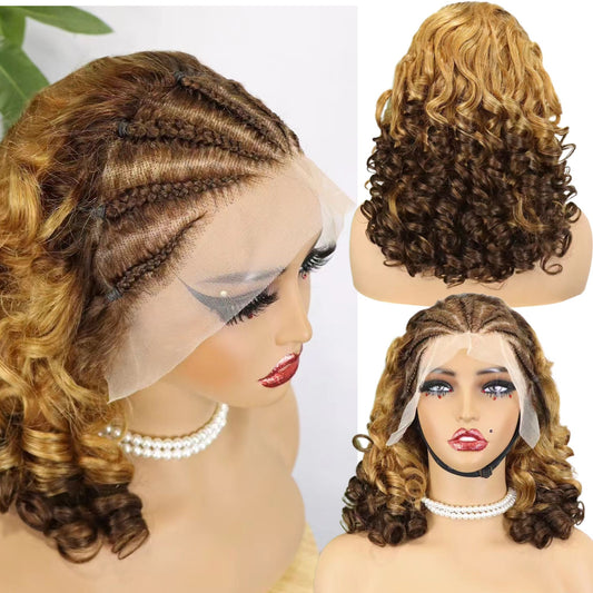 250% 13x4 Lace Frontal Braid Loose Human Wigs Wholesale Natural Colored Raw Virgin Hair Wigs with Closure