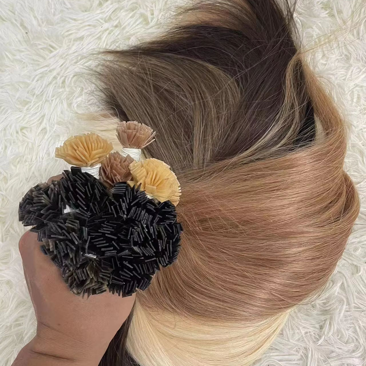 Flat Tip Human Hair Extensions Virgin Remy Hair Wholesale Blonde 27# Color 50Gram/Pack 18-30inch Natural Straight Hair