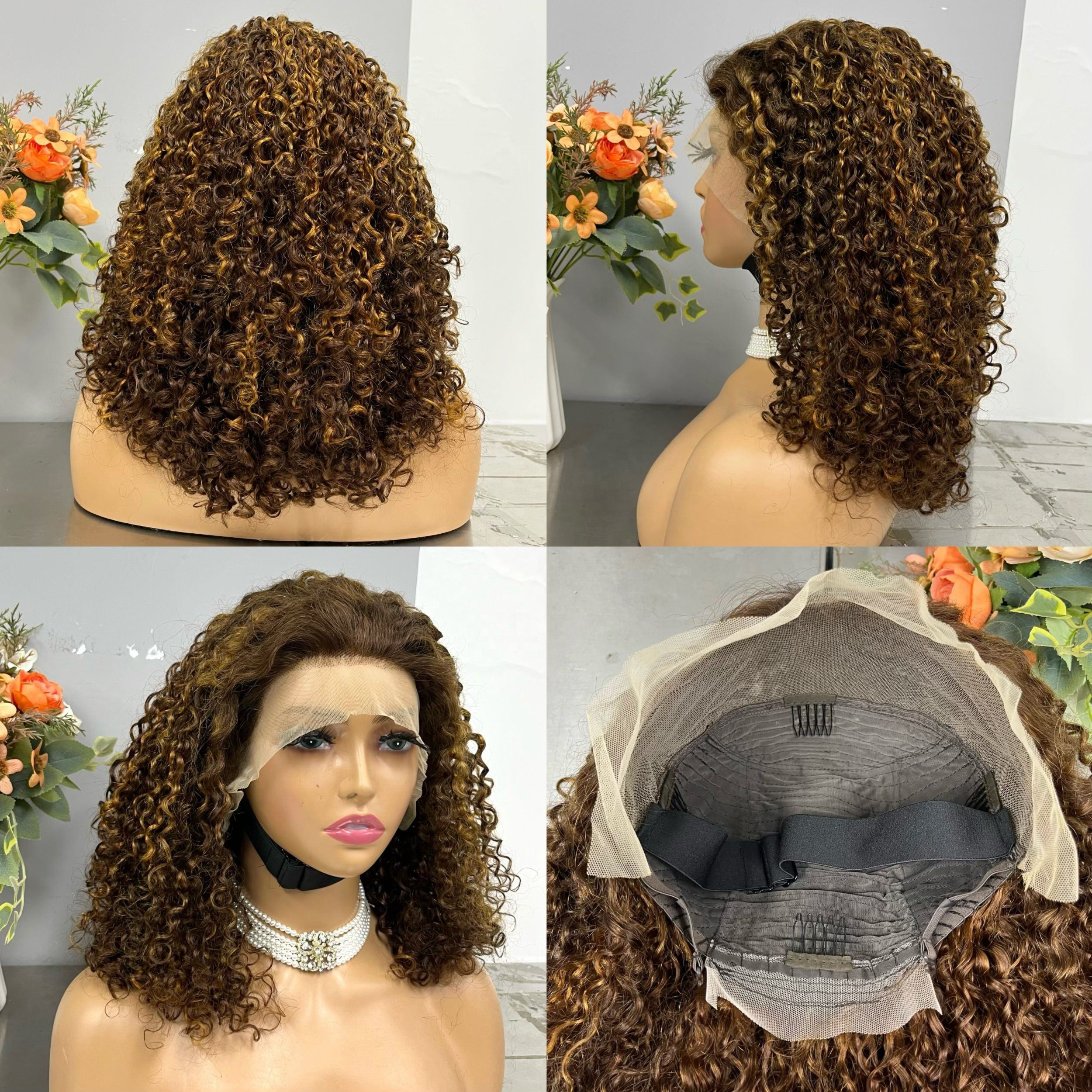 Pixie Curly Hair Wigs 13x4 Lace Frontal 300% Density 12A Double