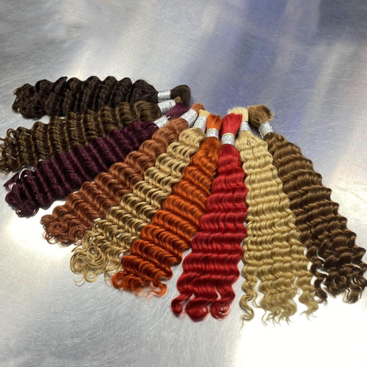 Hot Selling 2026 Raw Hair Braiding Deep Wave Afro Kinky Bulk Human Hair Wholesale Wet and Wavy Human Hair Bulk