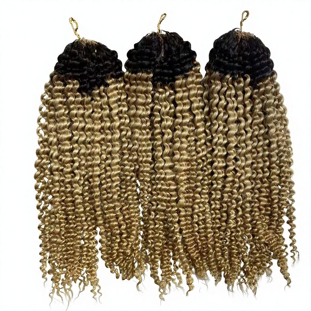 100%Unprocessed Vietnamese Hair Crochet Human Hair for Braiding Deep Curly T1B/27# Feathers Crochet Hair Extensions