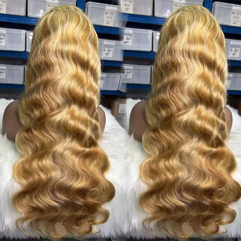 Raw Virgin Hair 10A Blonde 613 200% 13x4 Transparent Lace Frontal Wigs P30/613 Straight Human Hair for Black Woman