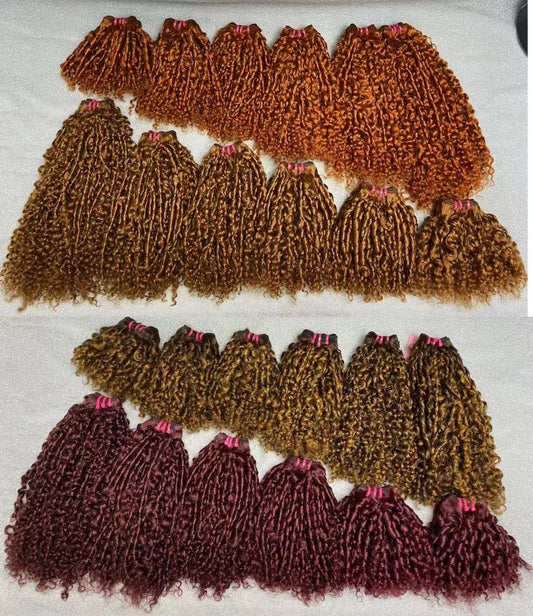 12A SDD Cuticle Alinged Raw Virgin Hair Extensions 1B30, 1B/bug, P427 Colored Unprocessed Pixie Curly Human Hair Weave