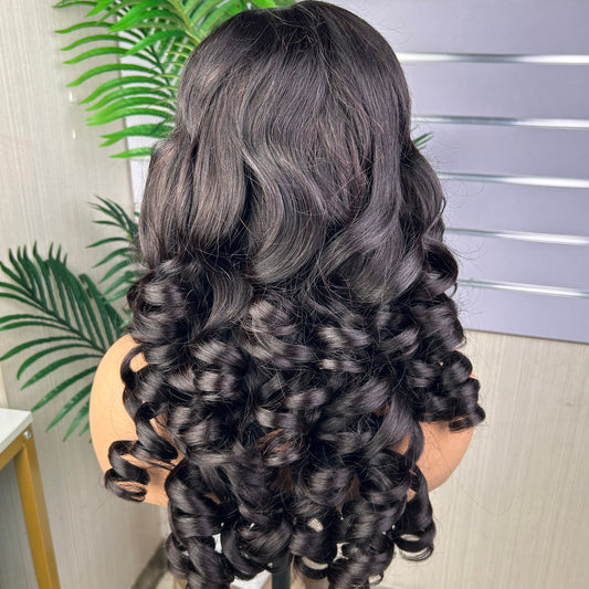 5*5 Frontal Bouncy Wave Wig High Density Super Double Drawn Quality Wholesaler Bundles Wigs Frontals and Closures Supply