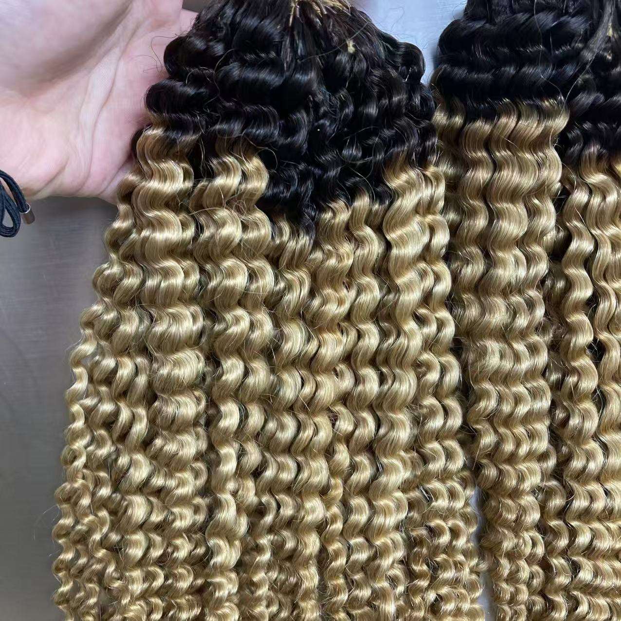 100%Unprocessed Vietnamese Hair Crochet Human Hair for Braiding Deep Curly T1B/27# Feathers Crochet Hair Extensions