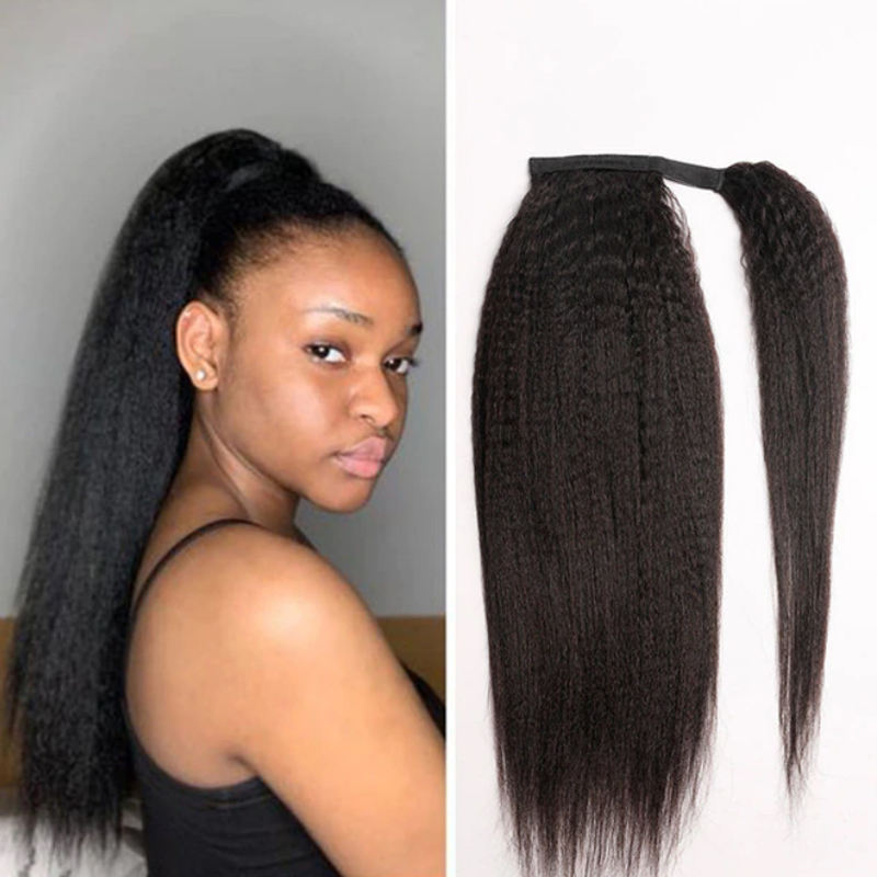 10A Ponytails Human Hair Wrap Around Curly Brazilian Raw Virgin Hair Extension 8-24 Inches Full Hair