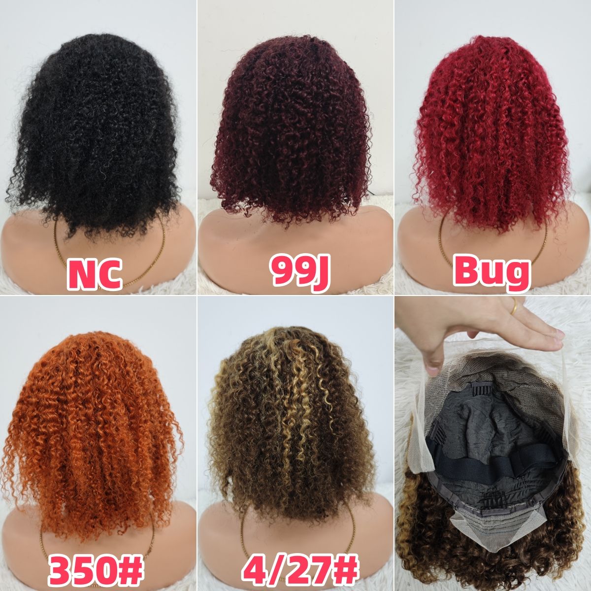 Promotion $24 100% Human Hair Wigs Jerry Curly 13x4 Lace Frontal Colorful Curly Wigs High Quality 10-16inch Wholesale Factory