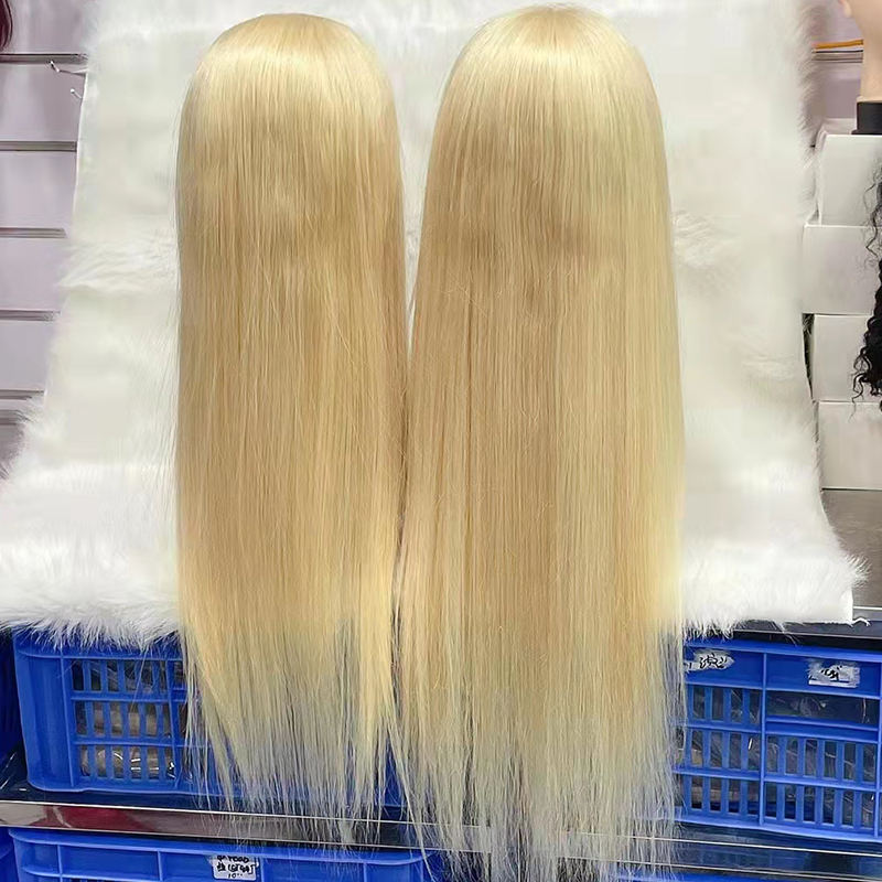 Raw Virgin Hair 10A Blonde 613 200% 13x4 Transparent Lace Frontal Wigs P30/613 Straight Human Hair for Black Woman