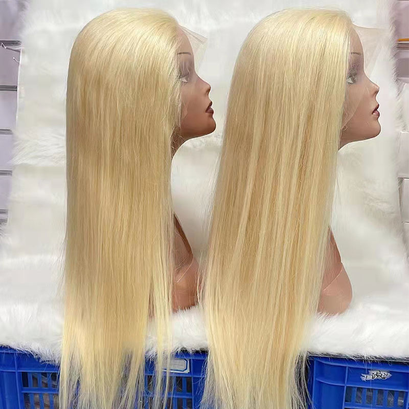 Raw Virgin Hair 10A Blonde 613 200% 13x4 Transparent Lace Frontal Wigs P30/613 Straight Human Hair for Black Woman